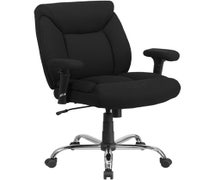 Flash Furniture GO-2073F-GG HERCULES Series Big & Tall 400 lb. Rated Black Fabric Deep Tufted Swivel Ergonomic Task Office Chair with Adjustable Arms