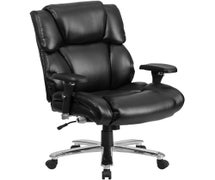 Flash Furniture GO-2149-LEA-GG HERCULES Series 24/7 Intensive Use Big & Tall 400 lb. Rated Black Faux LeatherSoft Executive Lumbar Ergonomic Office Chair