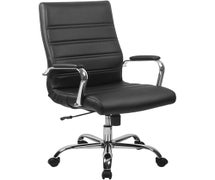 Flash Furniture GO-2286H-BK-GG High Back Black Faux Leather Executive Swivel Office Chair with Chrome Arms