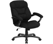 Flash Furniture GO-725-BK-GG High Back Black Microfiber Contemporary Executive Swivel Ergonomic Office Chair with Arms