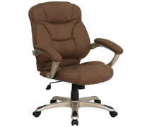 High Back Brown Microfiber Contemporary Executive Swivel Office Chair