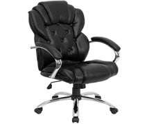 High Back Transitional Style Black Faux Leather Executive Swivel Office Chair