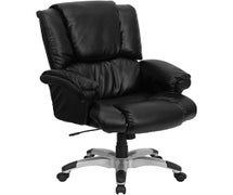 Flash Furniture GO-958-BK-GG High Back Black Faux LeatherSoft OverStuffed Executive Swivel Ergonomic Office Chair with Fully Upholstered Arms
