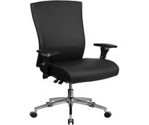 Flash Furniture GO-WY-85H-1-GG HERCULES Series 24/7 Multi-Shift, 300 lb. Capacity High Back Black Faux Leather Multi-Functional Executive Swivel Chair with Seat Slider
