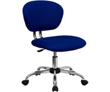 Flash Furniture H-2376-F-BLUE-GG Mid-Back Blue Mesh Padded Swivel Task Office Chair with Chrome Base