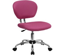 Flash Furniture H-2376-F-PINK-GG Mid-Back Pink Mesh Padded Swivel Task Office Chair with Chrome Base