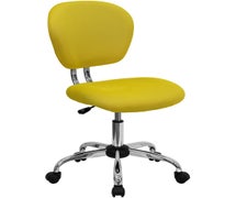 Flash Furniture H-2376-F-YEL-GG Mid-Back Yellow Mesh Padded Swivel Task Office Chair with Chrome Base