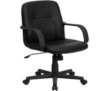 Mid-Back Black Glove Vinyl Executive Swivel Office Chair