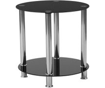 Flash Furniture Riverside Black Glass End Table with Stainless Steel Frame