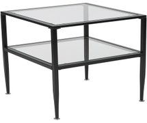 Flash Furniture Newport Collection Glass End Table with Black Metal Frame