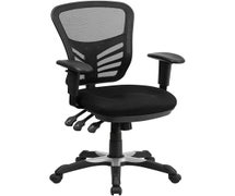 Flash Furniture HL-0001-GG Mid-Back Black Mesh Multifunction Executive Swivel Ergonomic Office Chair with Adjustable Arms
