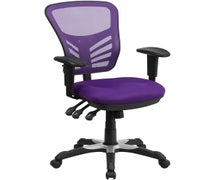 Flash Furniture HL-0001-PUR-GG Mid-Back Purple Mesh Multifunction Executive Swivel Ergonomic Office Chair with Adjustable Arms