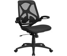 Flash Furniture HL-0013T-GG High Back Black Mesh Executive Swivel Office Chair with Mesh Seat, Adjustable Lumbar, 2-Paddle Control and Flip-Up Arms