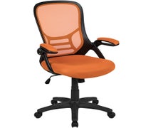 Flash Furniture HL-0016-1-BK-OR-GG High Back Orange Mesh Ergonomic Swivel Office Chair with Black Frame and Flip-up Arms