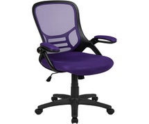 Flash Furniture High Back Purple Mesh Ergonomic Swivel Office Chair with Black Frame and Flip-up Arms