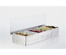 American Metalcraft HMCD5 Stainless Steel, Hammered, Condiment Holder, Five-Compartment