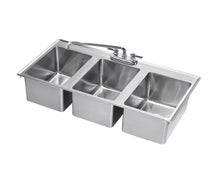 Krowne Metal  HS-3819 36" X 18" Three-Compartment Drop-In Sink