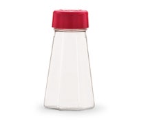 Vollrath 313-02 - Dripcut Salt and Pepper Shaker - 3 Oz. - Clear with Red Flat Top - Case of 72