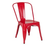 Florida Seating Industrial Side Chair, Galvanized or Red Finish