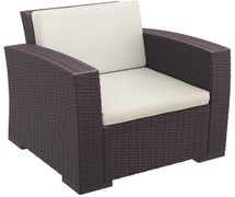 Compamia ISP831-BR Monaco Resin Patio Club Chair Brown with Cushion
