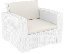 Compamia ISP831-WH Monaco Resin Patio Club Chair White with Cushion