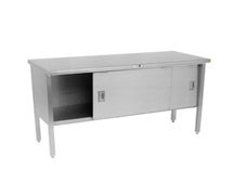 John Boos 140-16 Work Table, 48"W X 30"D, Stainless Steel Cabinet Base With Sliding Doors