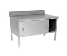 John Boos 140-38 Work Table, 72"W X 30"D, Stainless Steel Cabinet Base With Sliding Doors