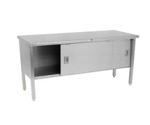 John Boos 160-18 Work Table, 72"W X 30"D, Stainless Steel Cabinet Base With Sliding Doors