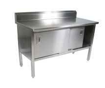 John Boos 160-34 Work Table, 96"W X 24"D, Stainless Steel Cabinet Base With Sliding Doors