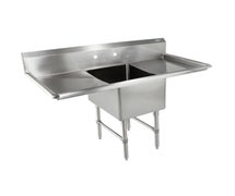 John Boos 1B16204-2D18 Sink, (1) 16"W X 20" Front To Back X 14" Deep Compartments, (2) 18" Drainboard