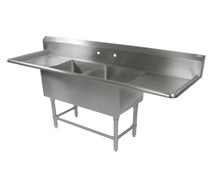 John Boos 42PB24-2D24 Pro-Bowl Sink, 99-1/4"W X 29-1/2"D, (2) 12" Deep Bowl Compartments 24"W X 24"D