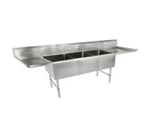 John Boos 3B18244-2D18 Sink, (3) 18"W X 24" Front-To-Back X 14" Deep Compartments, (2) 18" Drainboards