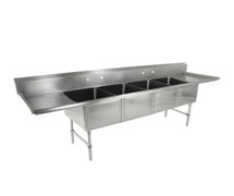 John Boos 4B18244-2D18 Sink, (4) 18"W X 24" Front-To-Back X 14" Deep Compartments, (2) 18" Drainboards