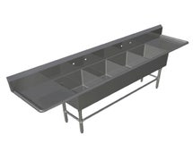 John Boos 44PB16184-2D24 Pro-Bowl Sink, 115-1/4"W X 23-1/2"D, (4) 14" Deep Bowl Compartments 18"W X 18"D