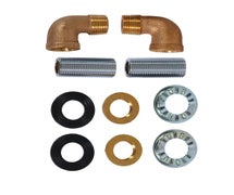 John Boos PB-DMMK-90 Splash Mount Faucet Mounting Kit, Includes (2) 1/2" Supply Nipples, (2) Retainer Nuts
