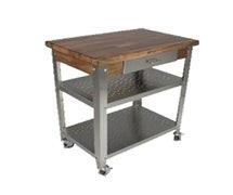 John Boos WAL-CUCE30 Cucina Elegante Cart, 20" W X 30" L X 35" H, 1-3/4" Thick Edge Grain Walnut Top