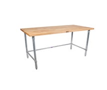 Work Table, 96"Wx36"D - 1-1/2" Maple Top With No Undershelf, Galvanized Legs