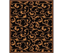 Joy Carpets 1744C-01 Acanthus Area Rug, 5'4" x 7'8", Rectangular, Black