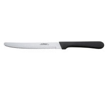 Winco K-50P Steak Knives, 5" Blade, Black PP Hdl, Round Tip