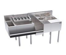 Krowne Metal KR24-MX60-10 Royal Series Zero Step Cocktail Station with 10-Circuit Cold Plate, 60"W x 24"D