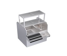 Krowne Metal KRPT-42LP-10 Royal Series 42" Pass Thru Workstation with Left Ice Bin and 10-Circuit Cold Plate