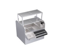 Krowne Metal KRPT-42RP-10 Royal Series 42" Pass Thru Workstation with Right Ice Bin and 10-Circuit Cold Plate