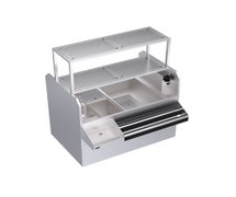 Krowne Metal KRPT-54BRP-10 Royal Series 54" Pass Thru Workstation with Right Ice Bin and 10-Circuit Cold Plate