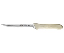 Winco KWP-63 6" Utility Knife, Wavy Edge, White PP Hdl