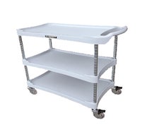 Lakeside 2509 Plastic Three-Shelf Utility Cart, 36"x18-1/2"x33-3/4", White
