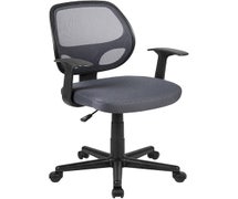 Flash Furniture Flash Fundamentals Mid-Back Gray Mesh Swivel Ergonomic Task Office Chair with Arms, BIFMA Certified