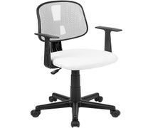 Flash Furniture Flash Fundamentals Mid-Back White Mesh Swivel Task Office Chair with Pivot Back and Arms, BIFMA Certified