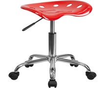 Flash Furniture Vibrant Red Tractor Seat and Chrome Stool