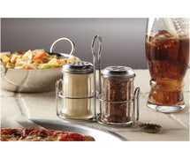 American Metalcraft MGLCS Shaker Glass Jar Set W/Caddy, Cheese, & Spice Shakers