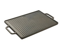 Matfer 071058 Le Chasseur Griddle, 19-2/3"L X 13-3/4"W X 1-1/8"H, Reversible (1) Smooth And (1) Grooved Side, Two Handles